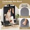 Costway 69" Tall Hall Tree with Seat Cushion Open Compartments Hooks Lift-top Storage White/Black/Rustic Brown